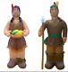 Halloween Thanksgiving Indian Man & Woman Inflatable Airblown 8 Ft & 7 Ft-huge
