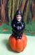 Halloween Usa Witch On Pumpkin Mache Candy Container
