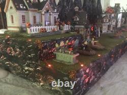 Halloween village display platform 4 feet W Led Lights Dept 56 Lemax Spooky Town Halloween village display platform 4 feet W Led Lights Dept 56 Lemax Spooky Town