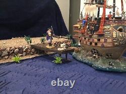 Halloween village display platform W Lemax Spooky Town Pirate Collection Include