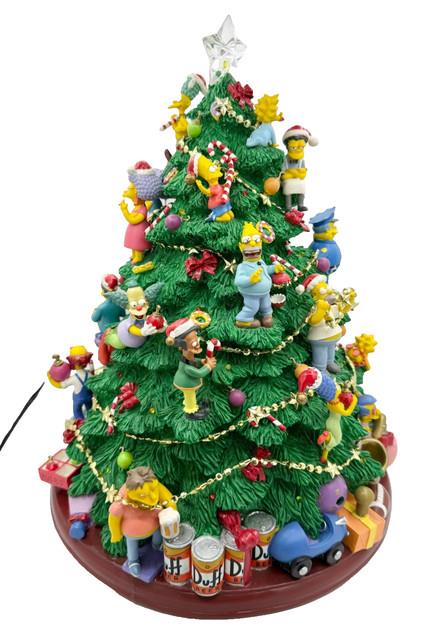 Hamilton Collection 2004 The Simpsons Christmas Tree 13.5 Resin Working Withbox