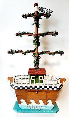 Hand Carved Adler 21 Noahs Ark Christmas Tree 2x2 Ornament Decor Primative Folk