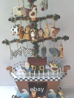Hand Carved Adler 21 Noahs Ark Christmas Tree 2x2 Ornament Decor Primative Folk