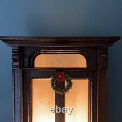 Handcrafted Wooden Lighted Door Background Display for Byer's Choice Carolers