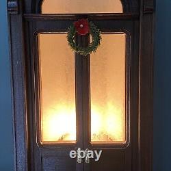 Handcrafted Wooden Lighted Door Background Display for Byer's Choice Carolers