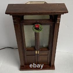 Handcrafted Wooden Lighted Door Background Display for Byer's Choice Carolers