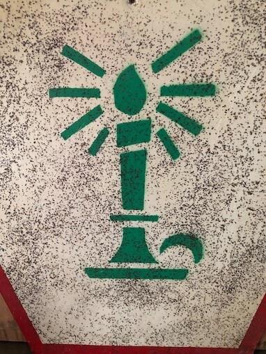 Handmade Metal Christmas Tree Stencil Sign Vintage 1980s Holiday Wall Decor #1