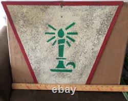 Handmade Metal Christmas Tree Stencil Sign Vintage 1980s Holiday Wall Decor #1