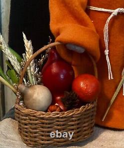 Handmade Primitive Autumn Santa for Fall