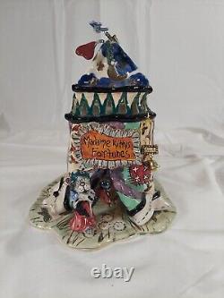 Heather Goldminc Madame Kitty's Fortune Tealight holder 2001 Blue Sky Halloween