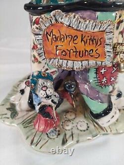 Heather Goldminc Madame Kitty's Fortune Tealight holder 2001 Blue Sky Halloween