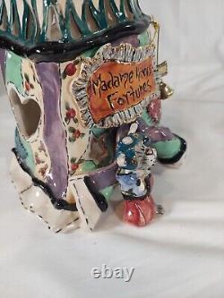 Heather Goldminc Madame Kitty's Fortune Tealight holder 2001 Blue Sky Halloween