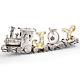 Holiday Antique Silver Metal Christmas Train Decoration Withlights Bells On Track