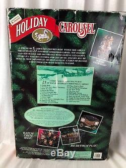 Holiday Carousel Mr Christmas Lighted Musical 6 Horses 21 Caroling Songs -NEW