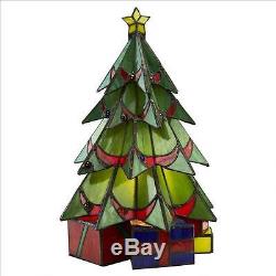 Holiday Christmas Tree Stained Glass Illuminated Rich Tradition Sculpture