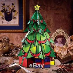Holiday Decor Stained Glass Christmas Tree Illuminated Sculpture