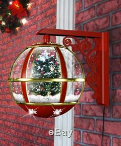 Holiday Wall Mount LED Lighted Musical Snow Globe Christmas Tree Lamp with 25