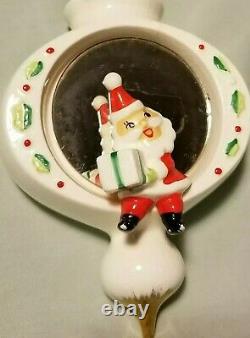 Holt Howard Santa sitting on an ornament Wall pocket vase MCM vtg Marked