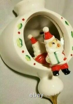 Holt Howard Santa sitting on an ornament Wall pocket vase MCM vtg Marked