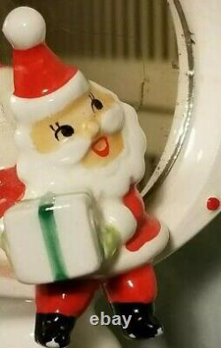 Holt Howard Santa sitting on an ornament Wall pocket vase MCM vtg Marked