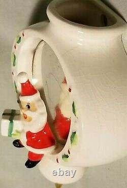 Holt Howard Santa sitting on an ornament Wall pocket vase MCM vtg Marked