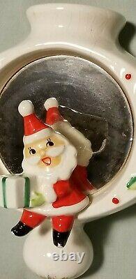 Holt Howard Santa sitting on an ornament Wall pocket vase MCM vtg Marked