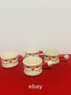 Holt Howard Starry Eyed Santa Soup Bowl with Handle Stackable Set of 4 RARE