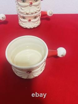 Holt Howard Starry Eyed Santa Soup Bowl with Handle Stackable Set of 4 RARE