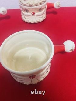 Holt Howard Starry Eyed Santa Soup Bowl with Handle Stackable Set of 4 RARE