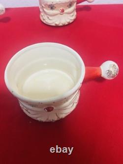 Holt Howard Starry Eyed Santa Soup Bowl with Handle Stackable Set of 4 RARE