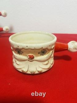 Holt Howard Starry Eyed Santa Soup Bowl with Handle Stackable Set of 4 RARE
