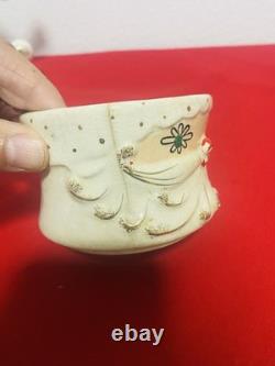 Holt Howard Starry Eyed Santa Soup Bowl with Handle Stackable Set of 4 RARE
