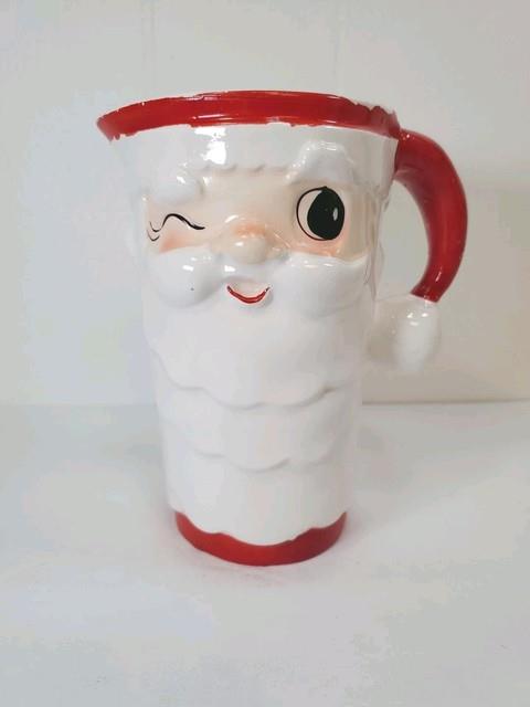 Holt Howard Winking Santa Christmas Pitcher 6 Foil Tag See Photos