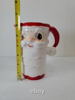 Holt Howard Winking Santa Christmas Pitcher 6 Foil tag See Photos Holt Howard Winking Santa Christmas Pitcher 6 Foil tag See Photos