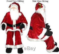 Huge 6 Foot Life-Size Decorative Plush Santa Claus Sitting or Standing