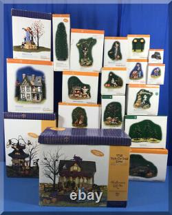 Huge Collection Of Department 56 Haunted Halloween Lot Of 19 Pieces With Boxes