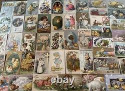 Huge Lot of 50Vintage Easter Postcards with ChicksRabbitsChildren1900'sm622 Huge Lot of 50Vintage Easter Postcards with ChicksRabbitsChildren1900'sm622