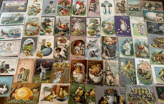 Huge Lot Of 50vintage Easter Postcards With Chicksrabbitschildrenm680