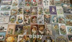Huge Lot of 50Vintage Easter Postcards with ChicksRabbitsChildrenm680