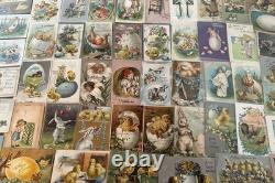 Huge Lot of 50Vintage Easter Postcards with ChicksRabbitsChildrenm680