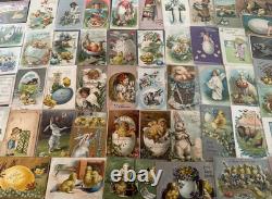Huge Lot of 50Vintage Easter Postcards with ChicksRabbitsChildrenm680