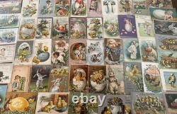 Huge Lot of 50Vintage Easter Postcards with ChicksRabbitsChildrenm680