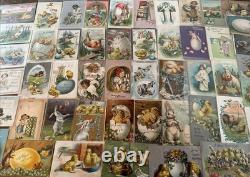 Huge Lot of 50Vintage Easter Postcards with ChicksRabbitsChildrenm680