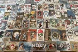 Huge Lot of 75 New Year Antique1900sPostcards-ClocksCalendarsYearsKids-m47