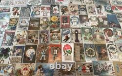 Huge Lot of 75 New Year Antique1900sPostcards-ClocksCalendarsYearsKids-m47