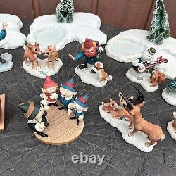 Huge Rudolph Enesco Island Of The Misfits Figurines Ice Pond Lot Of 14