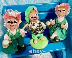 IRISH St. Patrick's Day ANNALEE Mobilitee Dolls LEPRECHAUN Lot Of 10