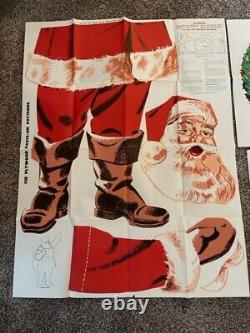 Incomplete Vintage Douglas Fir Plywood Santa Claus Christmas CutOut Pattern 1956