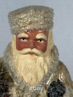Ino Schaller Gold Russian Santa Candy Container Tree Glitter Mica Germany 10