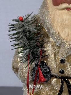Ino Schaller Gold Russian Santa Candy Container Tree Glitter Mica Germany 10